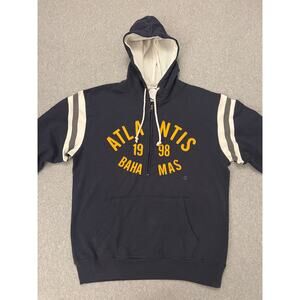 Atlantis Bahamas 1998 Hoodie Men's Medium Dark Blue Half Zip Sweater Pullover NW